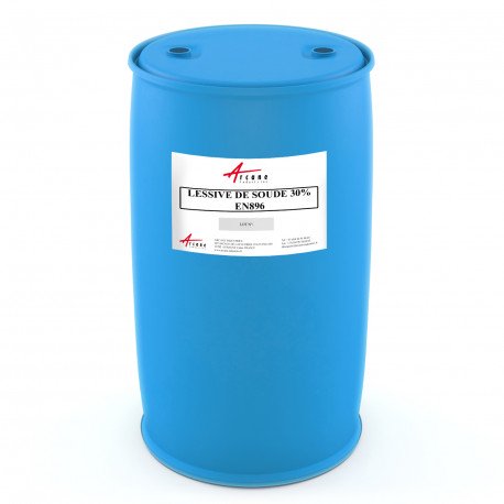Lessive de soude 30% EN896 - Hydroxyde de sodium en solution agréée eau potable Fut 200L